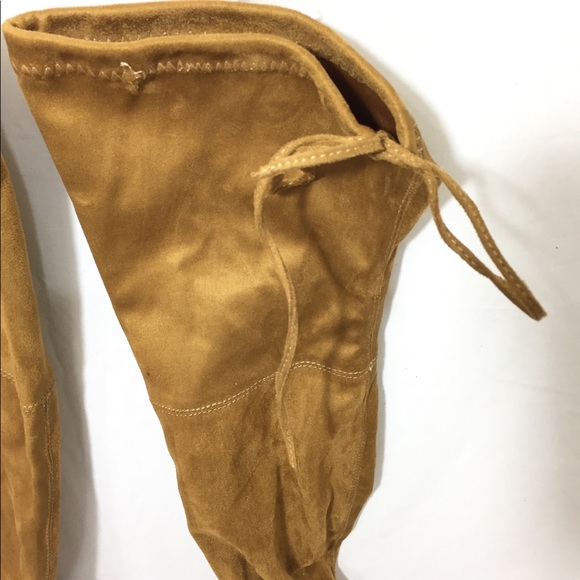 Sold- Tie Back Over The Knee Block Heel Boots - Picture 5 of 8